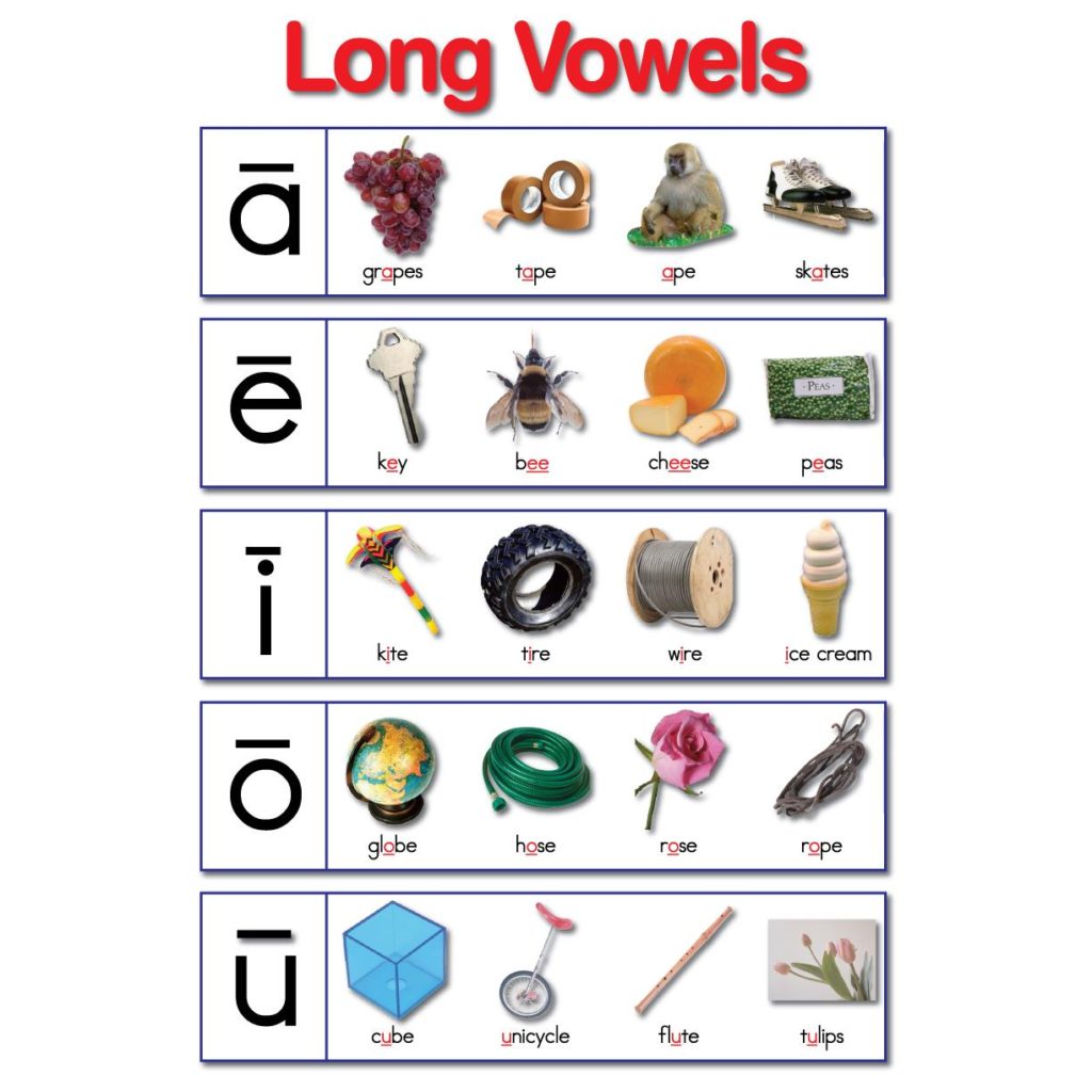 Long Vowels Educational Laminated Chart