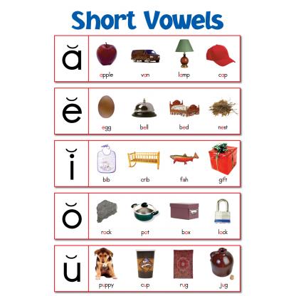 Short Vowels Educational Laminated Chart